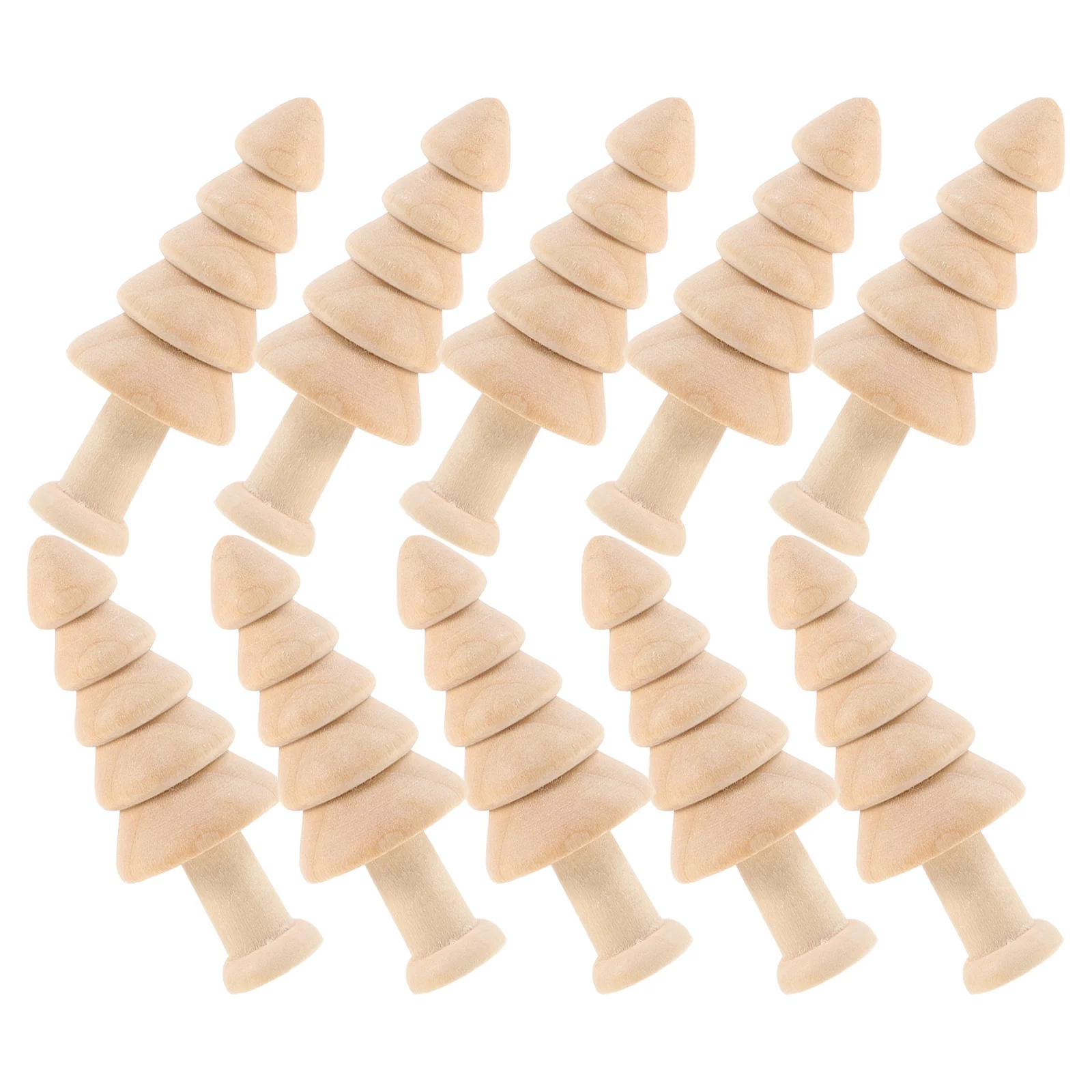 

10Pcs Mini Wooden Xmas Tree Unfinished DIY Wood Christmas Trees Painting Crafts Desk Decorations Holiday Ornaments