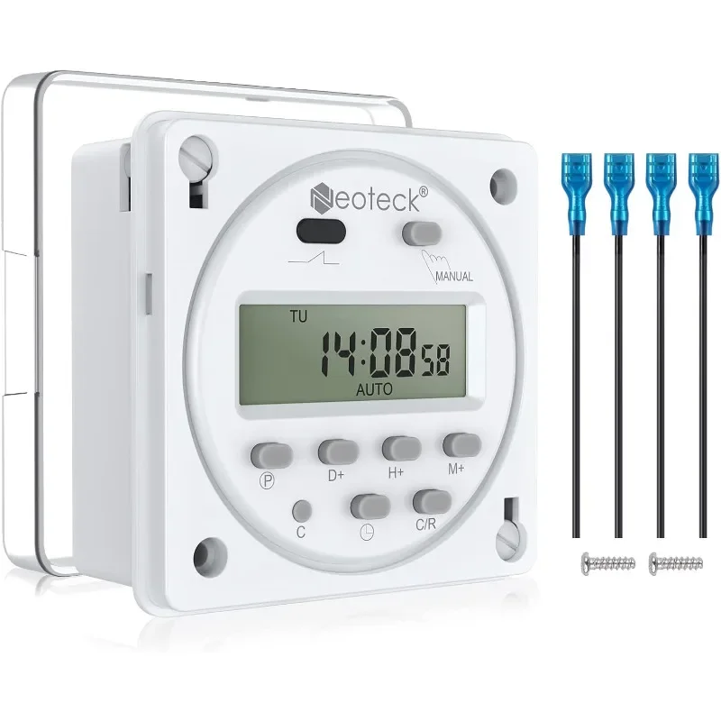 DC 12V 16A interruptor de relé de tiempo LCD electrónico Digital temporizador programable impermeable con 16 ajustes de encendido/apagado conjunto de conectores de cable