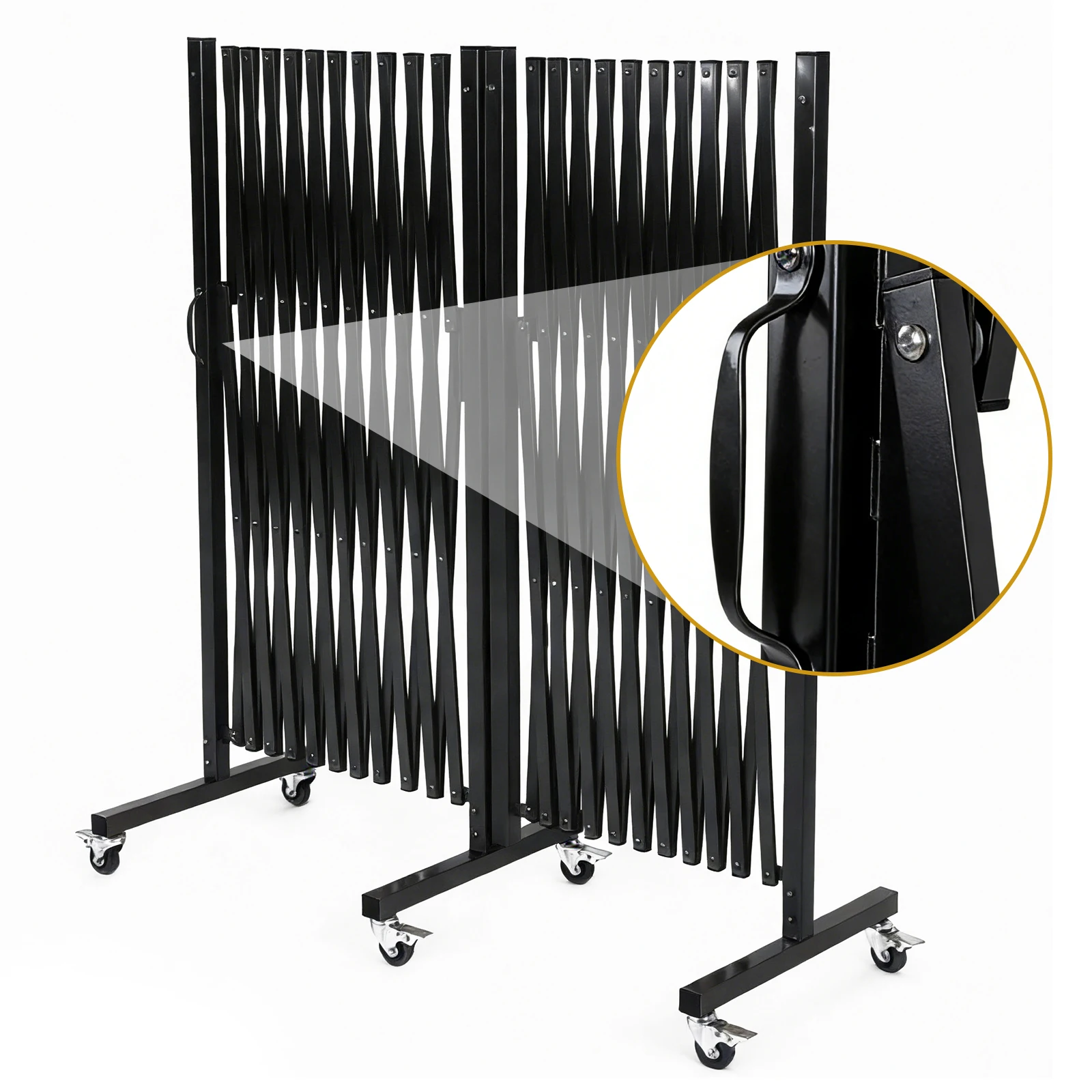 

Складные защитные ворота-ограждение на колесиках, расширяемые стальные защитные барьеры с поворотом на 0-180 градусов для гаража, дома, школы, склада