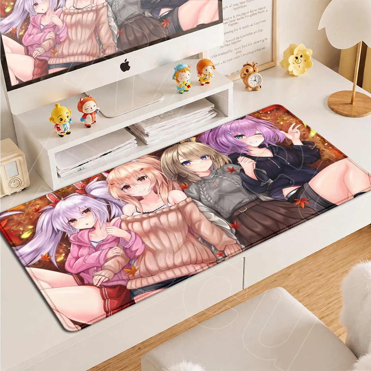 Office Natural Rubber Mouse Pad Gaming HD Printing Table Rug Large Laptop Accessories Laffey Azur Lane Game Cute Girl Mouse Mats