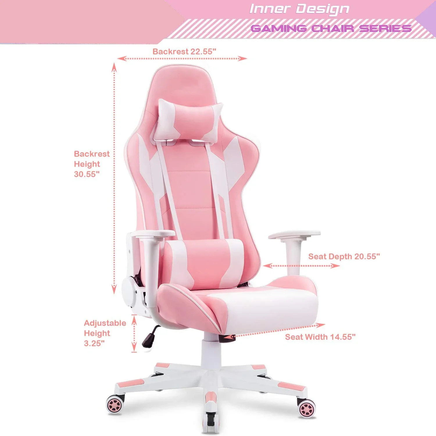 YYHCHigh Quality Ergonomic Luxury Beauty Swivel Racing Home PC Office Gaming Chair Cheap PU Leather for Home or Office Use