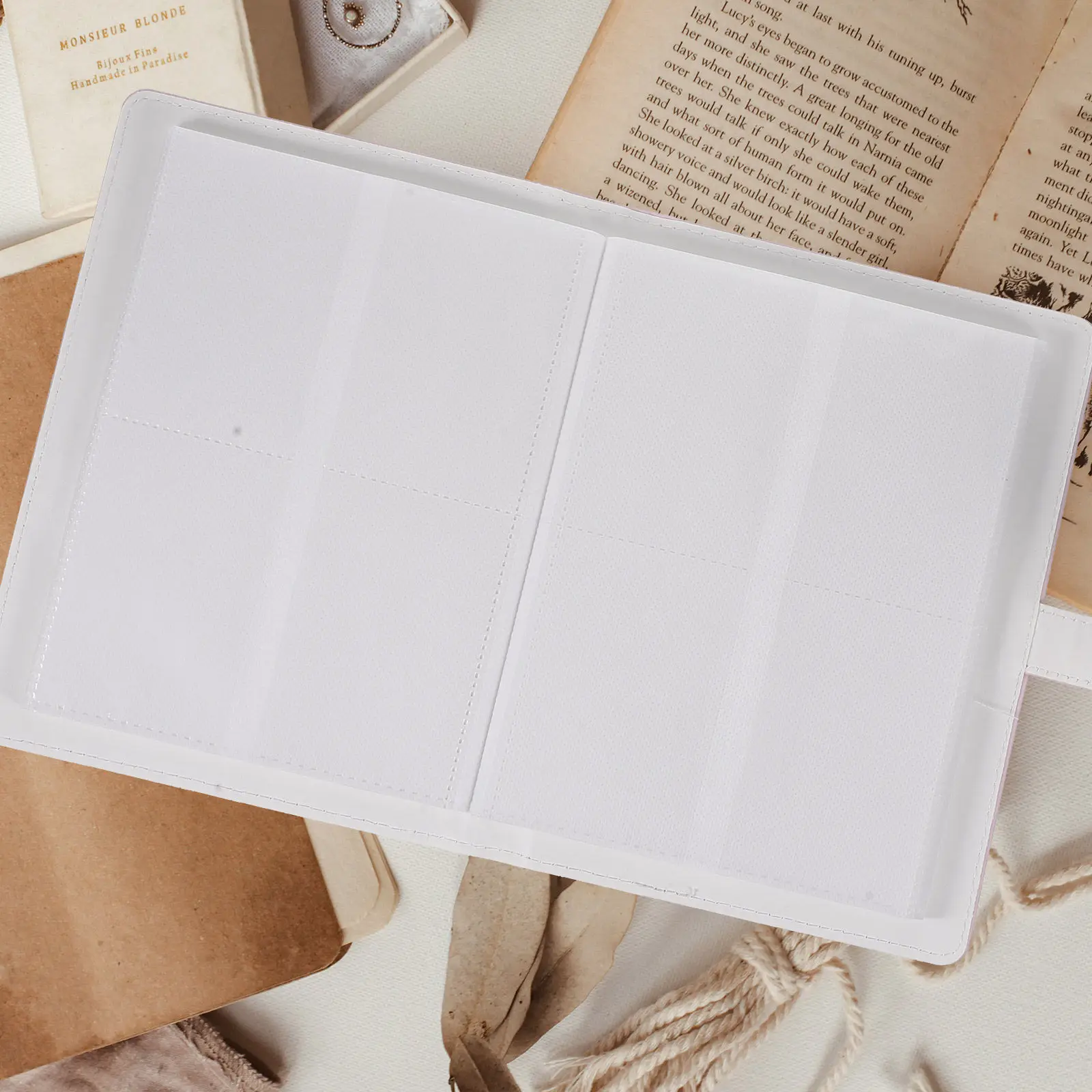 Small Photo Album PU Material Lightweight Elegant Design Meaningful Gift for Home DIY Scrapbook Stamp Book Postcard Holder
