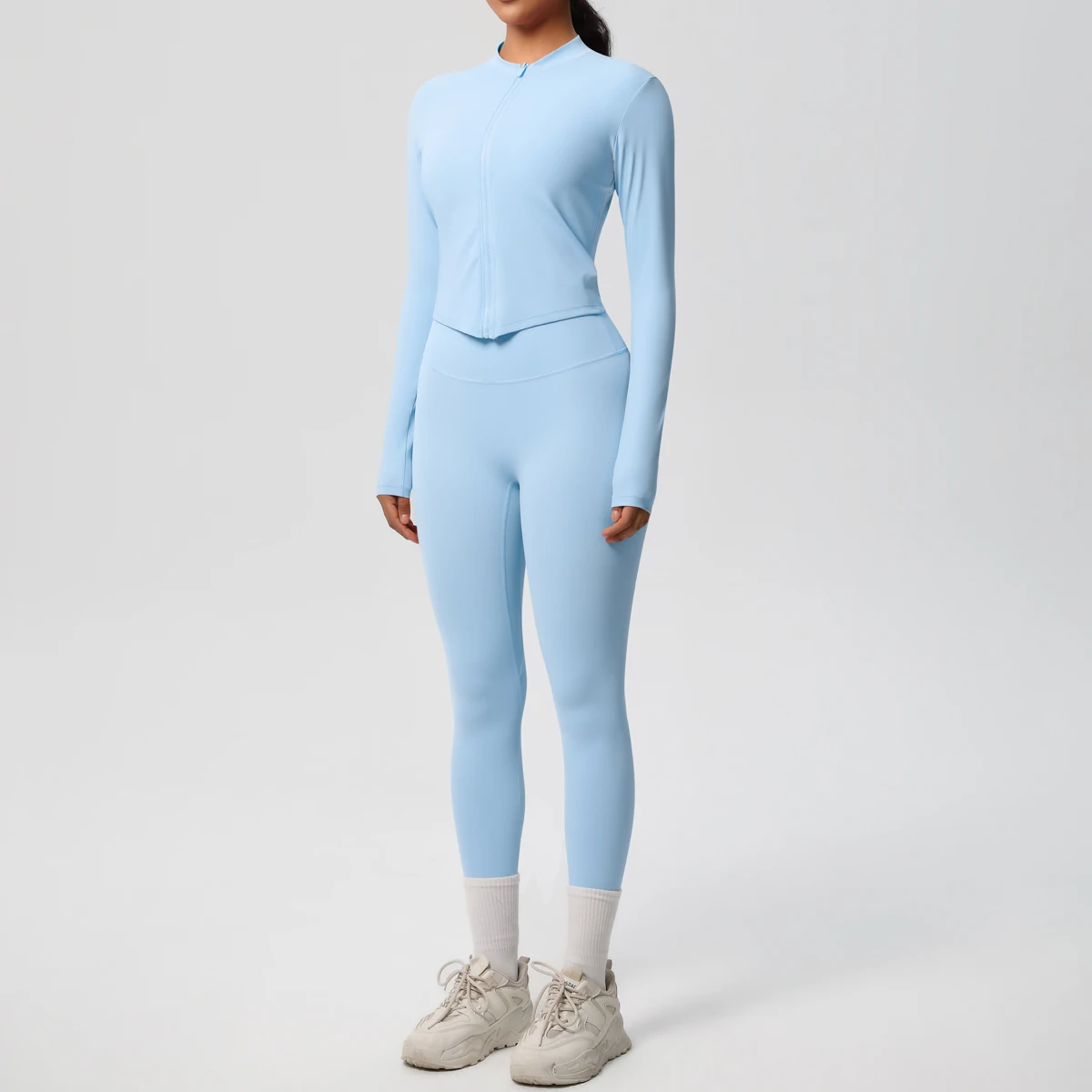 2 шт. костюм для йоги женский спортивный комплект спортивный комплект женский спортивный костюм для бега на молнии спортивная одежда с длинным рукавом спортивная рубашка одежда для йоги