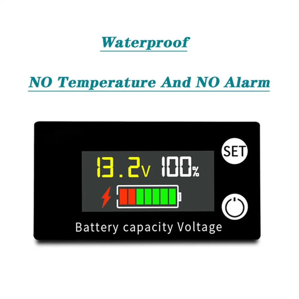 Battery Capacity Indicator DC 8V-100V Lead Acid Lithium LiFePO4 Car Motorcycle Voltmeter Voltage Gauge 12V 24V 48V 72V 6133A