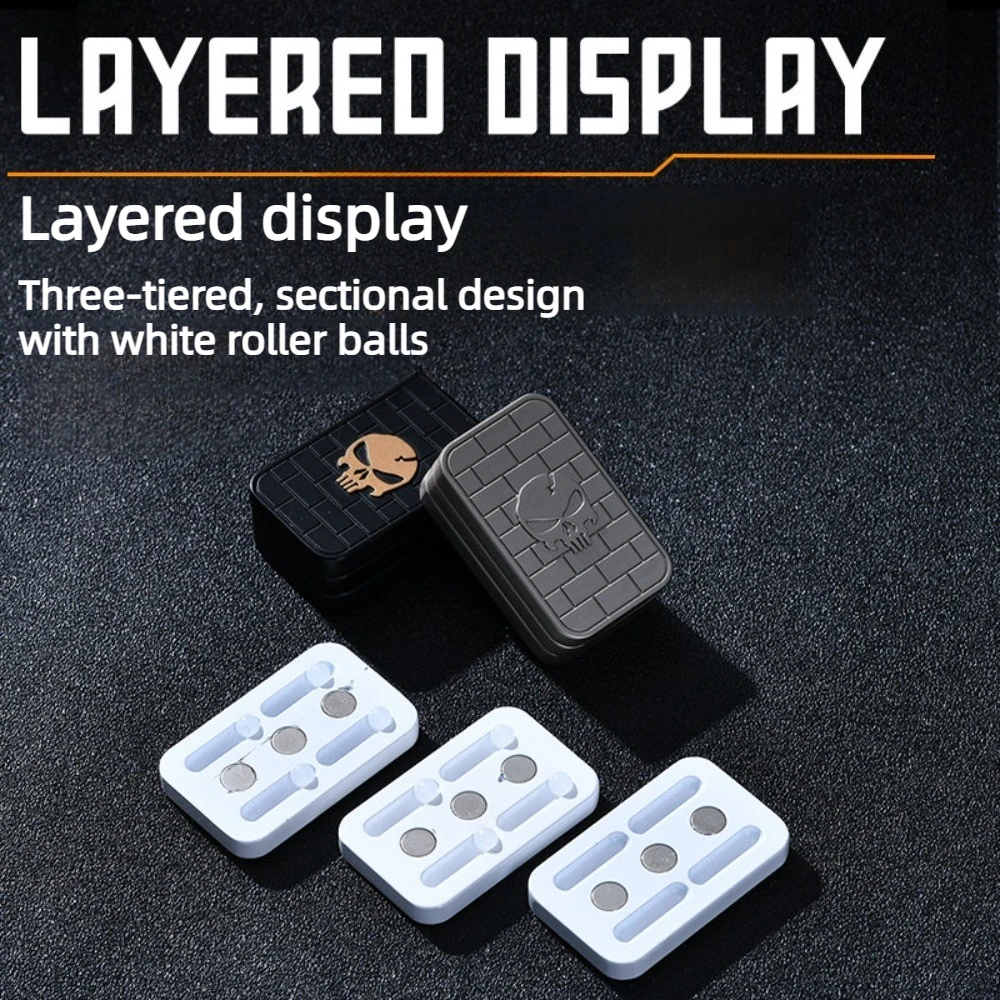 DRAGONPLAYER EDC Skull Three-Layer Direct Push Magnetic Fingertip Push Card Decompression Toy