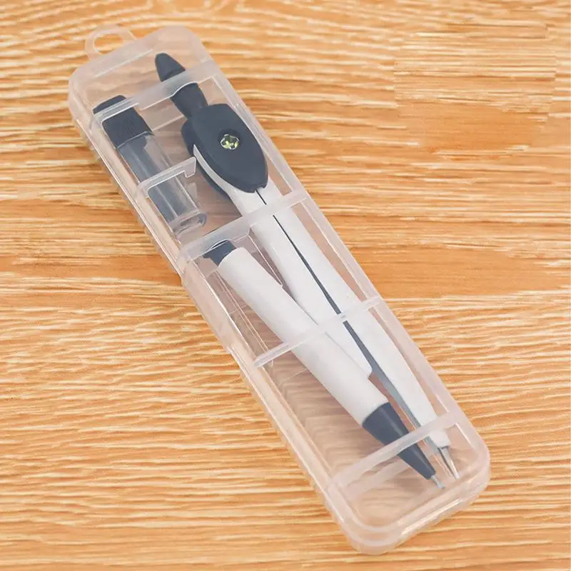 Math Compass Kids Student Compass For School Geometry Learning Geometry Compass With Retractable Mechanical Pencil & A Box Of