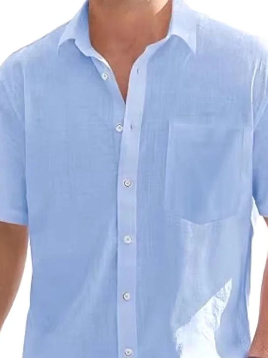 

Мужской хлопок и лен Work irt Тонкий дышащий свободный ор Sve Single ket Linen Commuting Casual irt