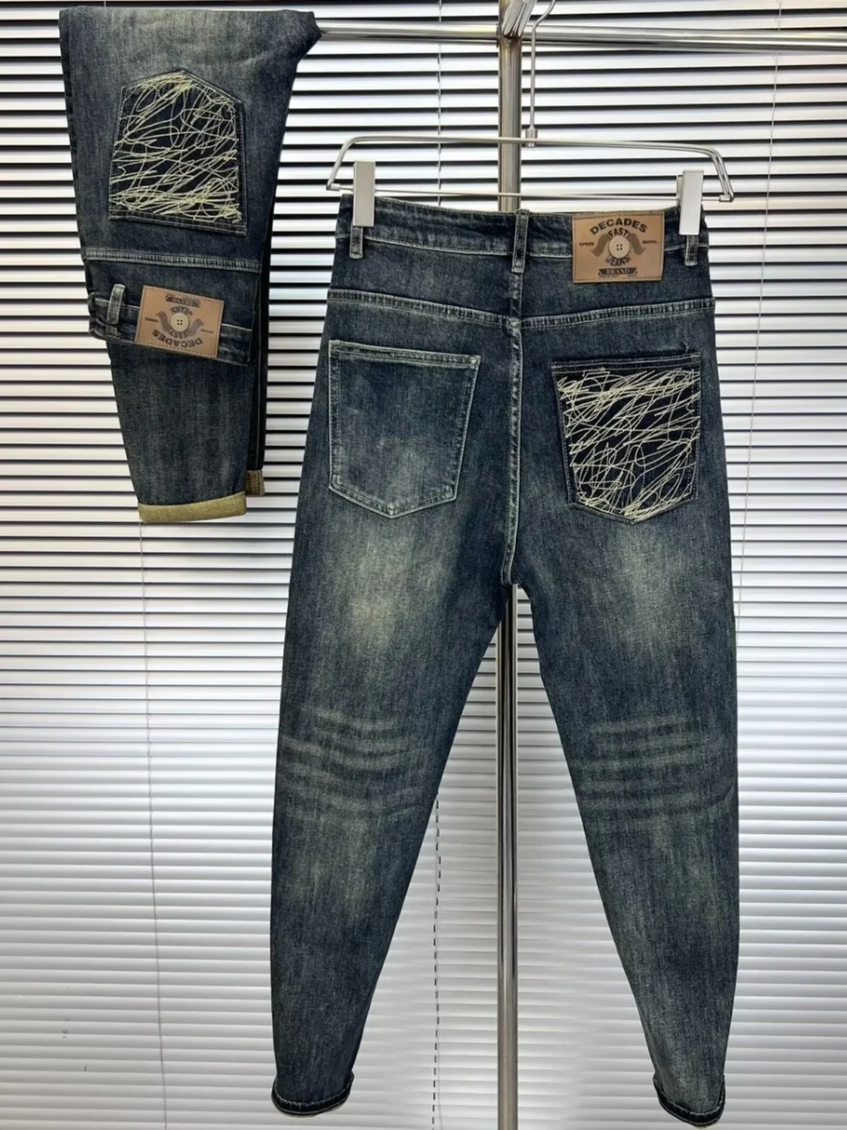 

Мужские джинсы в американском ретро-стиле, свободные повседневные брюки-карго, джинсы-харланы, молодежные джинсы слим-фит, дышащие