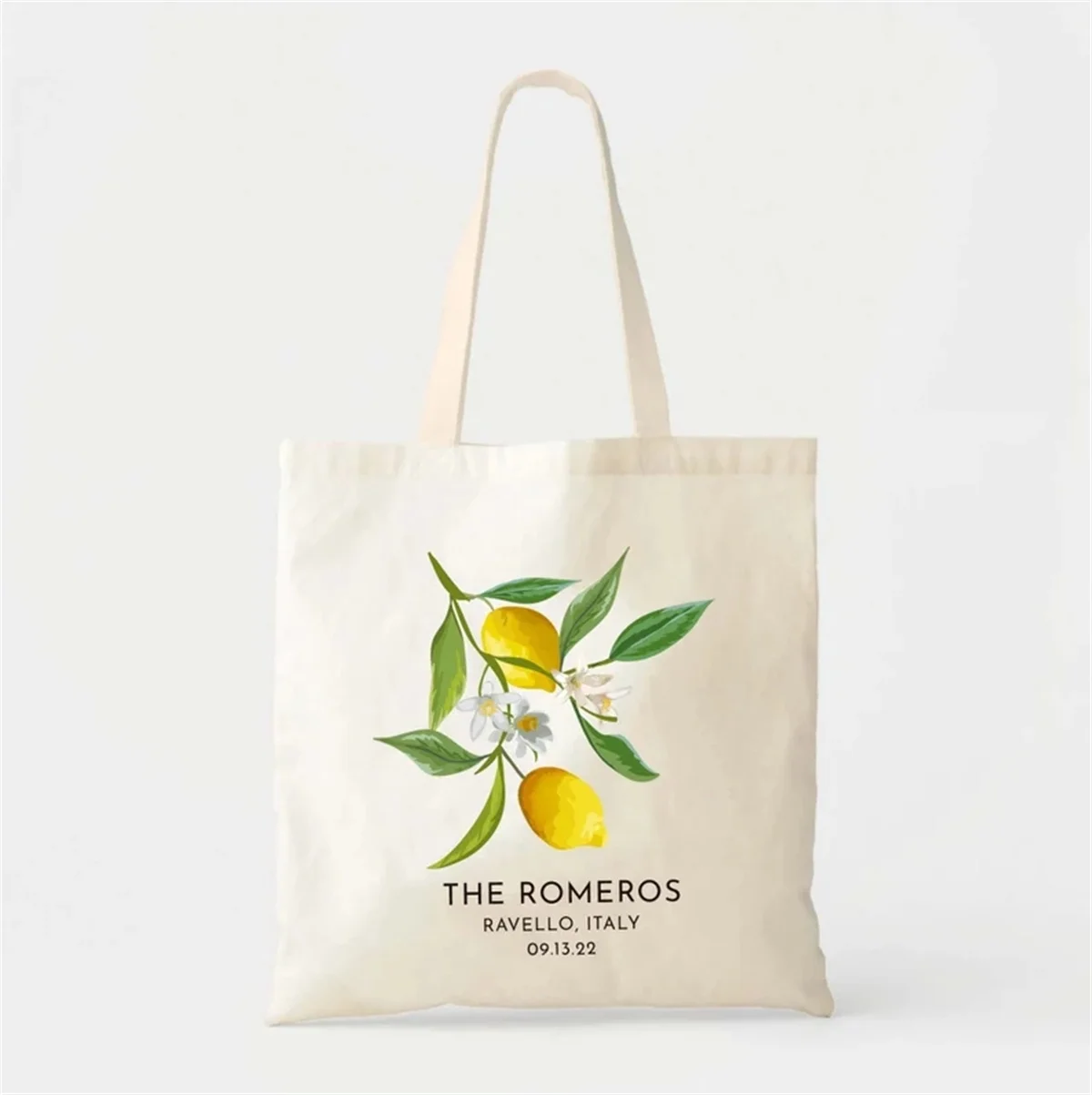 Italy Wedding Tote Bag - Custom Wedding Totes - Destination Wedding Welcome Tote - Italian Wedding - Citrus Wedding Favor - Lemo