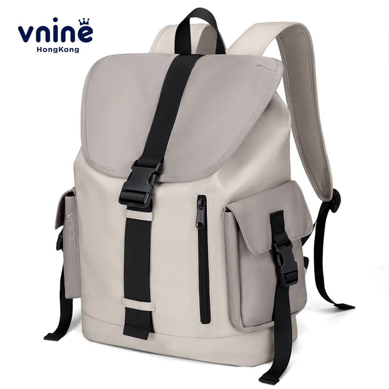 V.NINE Men\'s Backpack Nylon 15 inch Laptop Backpacks with Compartment Buckle Waterproof Travel Office Commuter Back Pack Casual