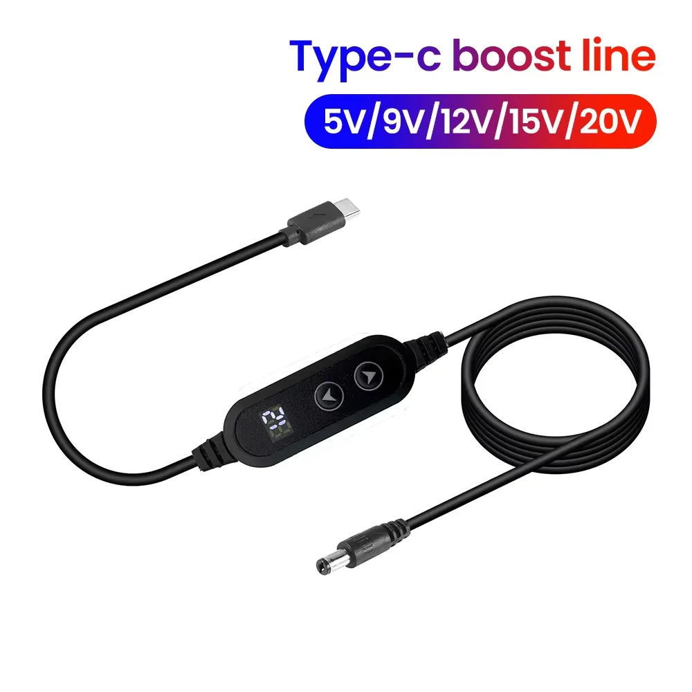 Type C To DC Power Boost Cable 5V/9V/12V/15V/20V Power Supply Cable WiFi to Powerbank Cable Connector for Wifi Router Modem Fan