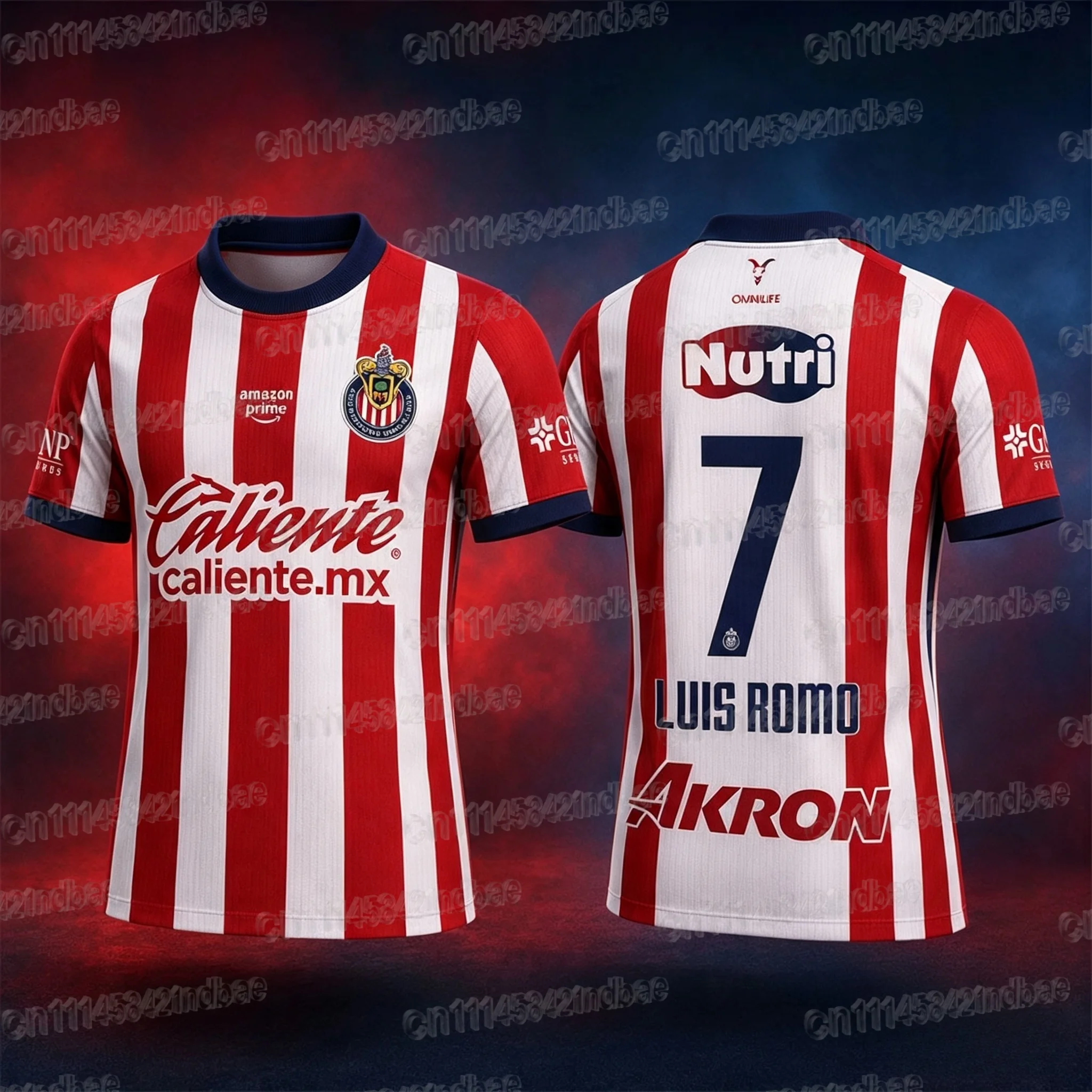 2026 Guadalajara Chivas Luis Romo 7 # Fußballtrikot Sommer 3D Sport Fußball T-Shirt Atmungsaktiv Schnelltrocknend Familien-Set – Detail 3