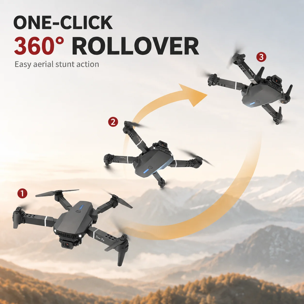 Brushless Motor Foldable Drone Optical Flow Drone 360° Rolling Trajectory Flight Headless Mode Speed Adjustment APP Control Drone - view 5