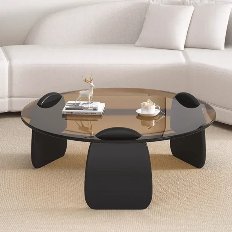 %Round Center Table Glass Aesthetic Room Furniture Corner Tables Side Home Coffee Living Low