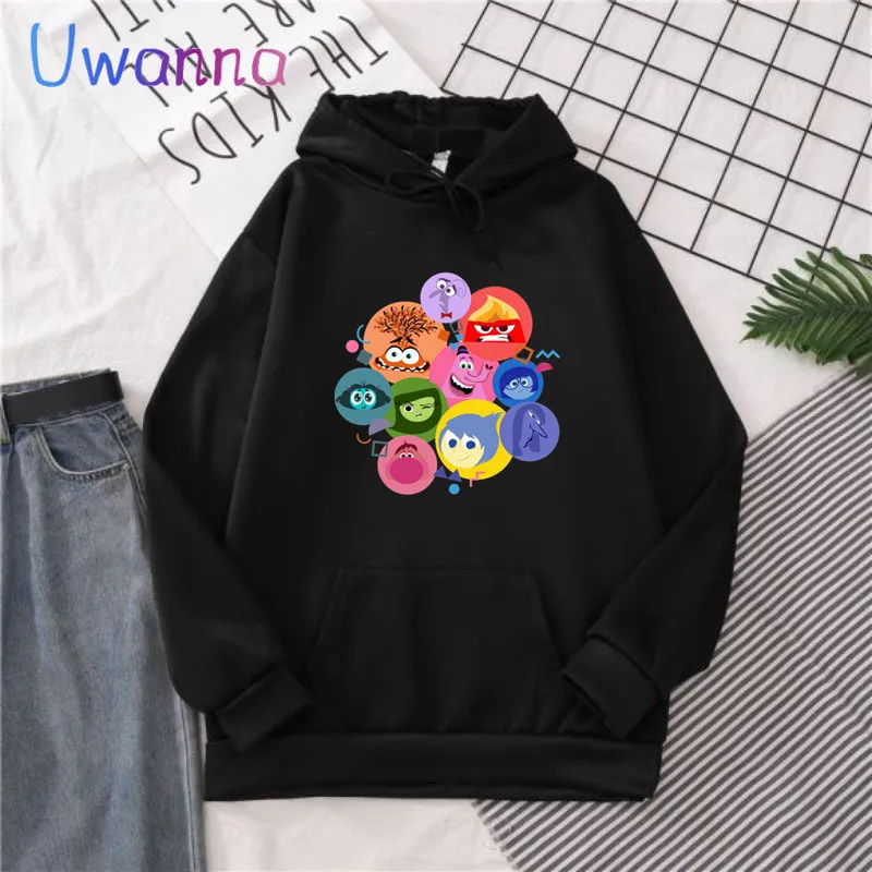 Cute Inside Out Hoodies Women Anime Hoodie Printing Cartoon Pocket Female Sweatshirt Winter Harajuku Fleece Clothing Tops