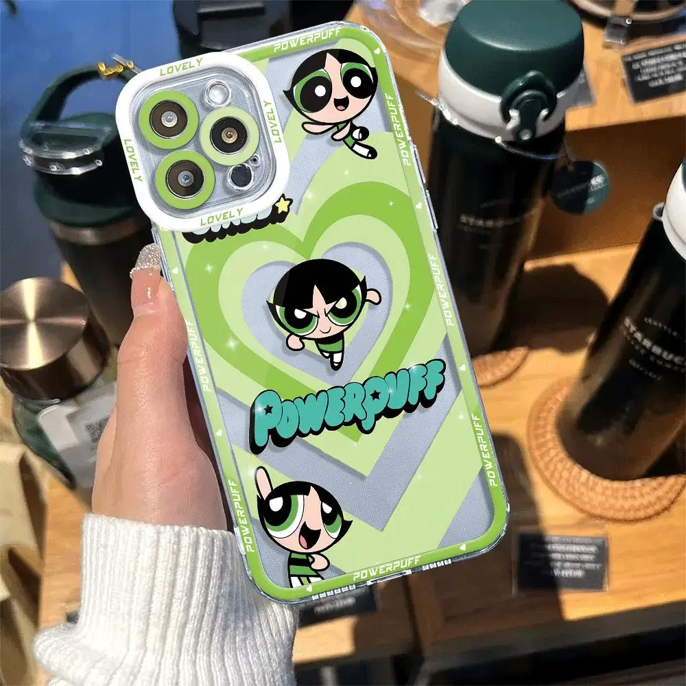 The P-Powerpuffs Girls Phone Case for Apple iPhone XR SE 15 Pro 11 Pro 7 6S 14 Pro Max 13 12 Mini XS X 8 Plus Cover Shockproof