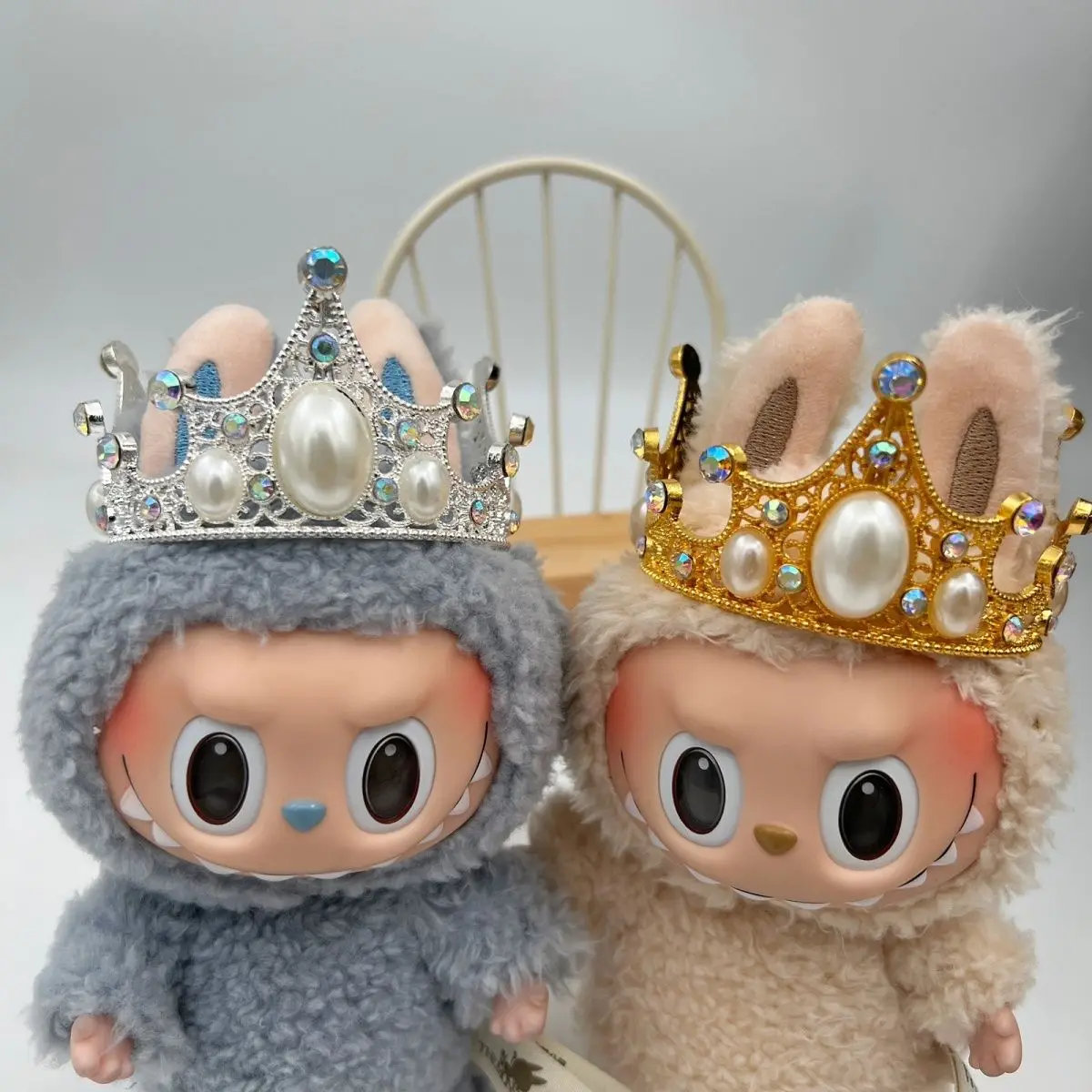 

17 см Labubu idole couronne chapeaux аксессуары миньон Kpop Exo пот à capuche en peluche poupée bricolage filles accessoires
