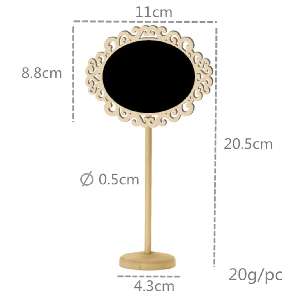 10 قطع سبورة خشبية صغيرة من الدانتيل على سطح الطاولة مع حوامل سبورة للوحة رسائل الطاولة 7.87 × 4.3 بوصة