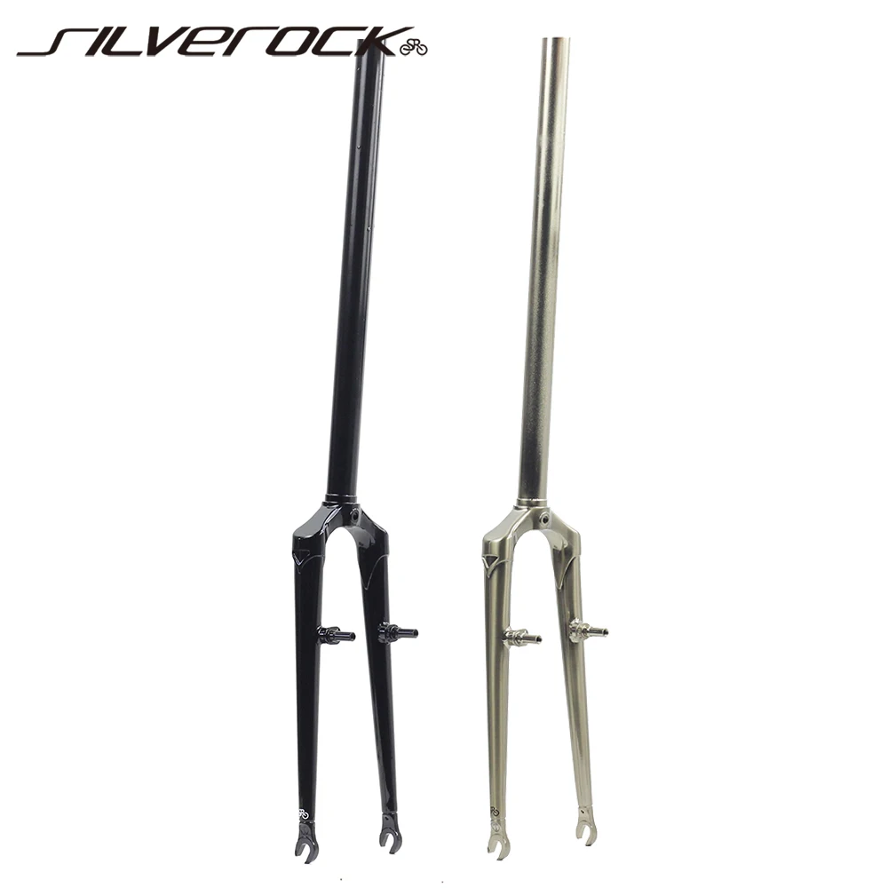 

SILVEROCK 20 Inch Chrome Steel Rigid Fork 1pc 25.4mm V Caliper Brake for Minivelo Folding Bike Recumbent Bike Fork