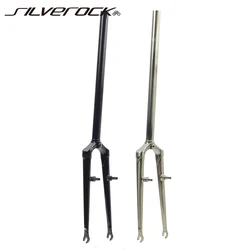 SILVEROCK 20 Inch Chrome Steel Rigid Fork 1pc 25.4mm V Caliper Brake for Minivelo Folding Bike Recumbent Bike Fork