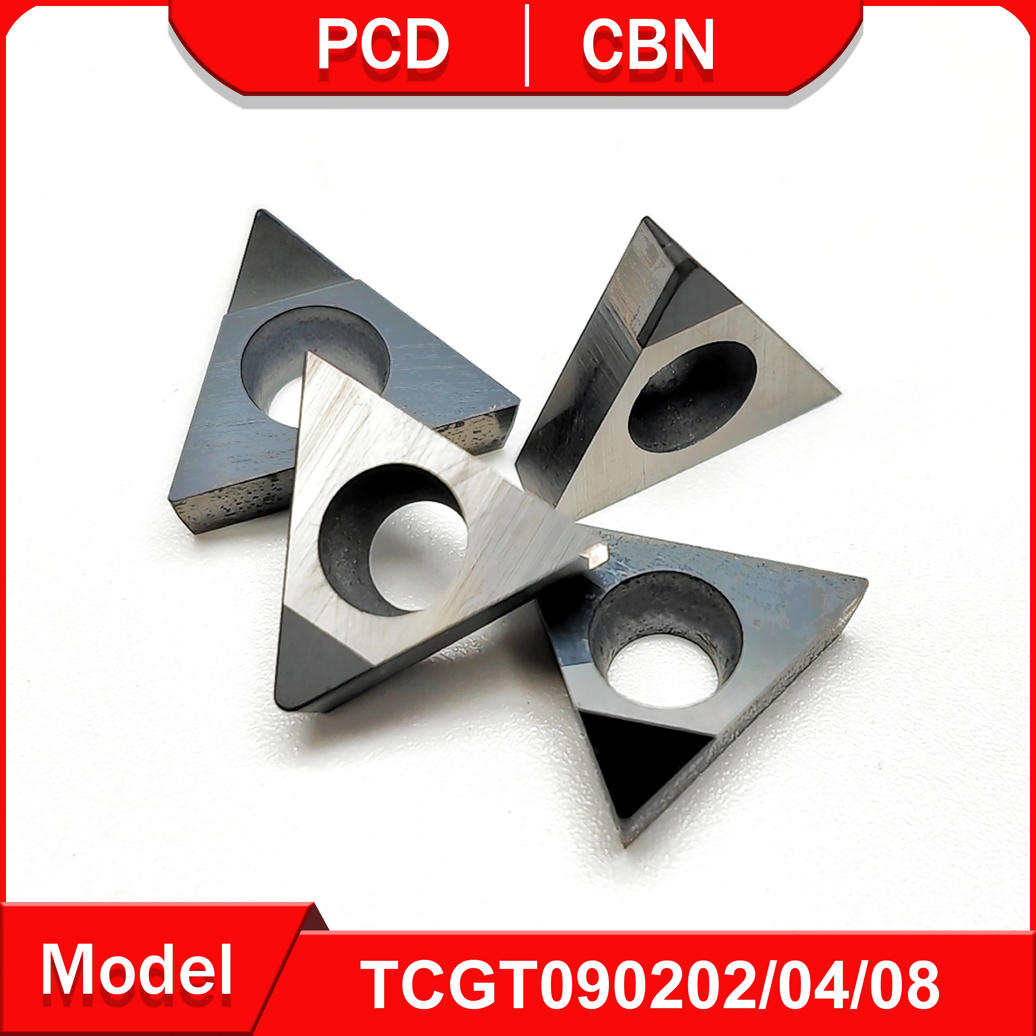 2PCS CNC turning tool TCGT090202 TCGT090204 TCGT090208 CBN tool machining hard iron and cast steel PCD for aluminum copper TCGT