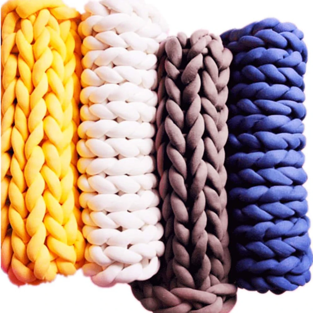 100g Coarse Yarn Thick Super Bulky Chunky Yarn Knitting Roving Spinning Yarn for DIY Blankets Rugs Pillow Making