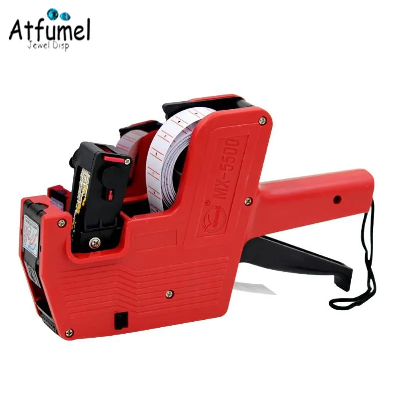 MX-5500 8 Digit Handled Price Tag Gun 21x12mm Lable Coding Machine Roller Jewelry Price Machine Random Color For Retail Store