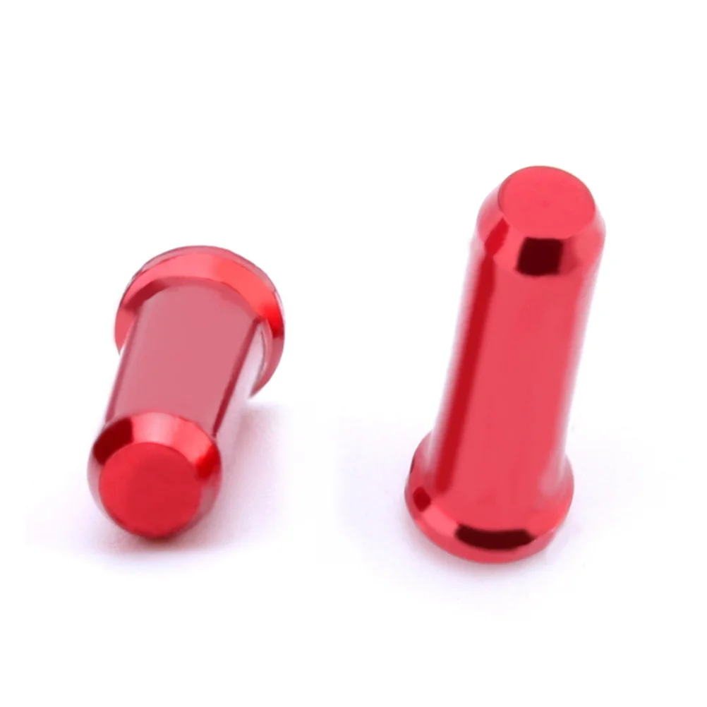 

50pcs Cable End Caps For Bike Brake Cable Durable Aluminum Crimp Tips Replacement Cycling Gear Derailleur Inner Wire Red