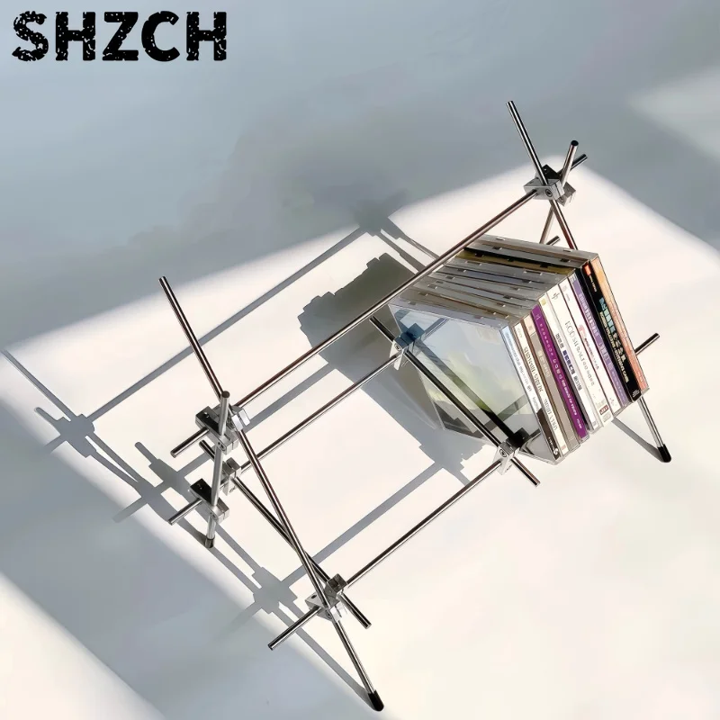Minimalist Aesthetics CD Rack Office Desk Magazine Holder Desktop Music Album Organizer Shelf for Living Room Home Decor