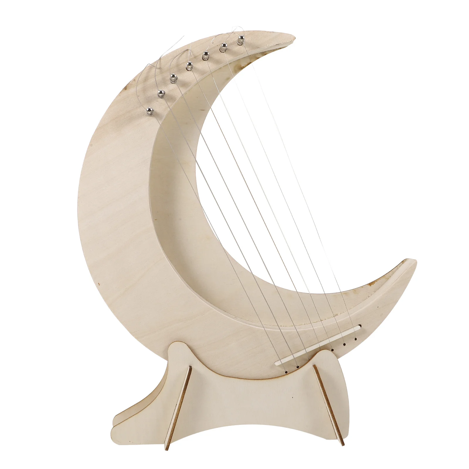 

1Set Wooden Lyre Harp Moon Shaped 7-String Instrument Beginner Friendly Portable Musical Craft Lyre Harp Strings Instrument