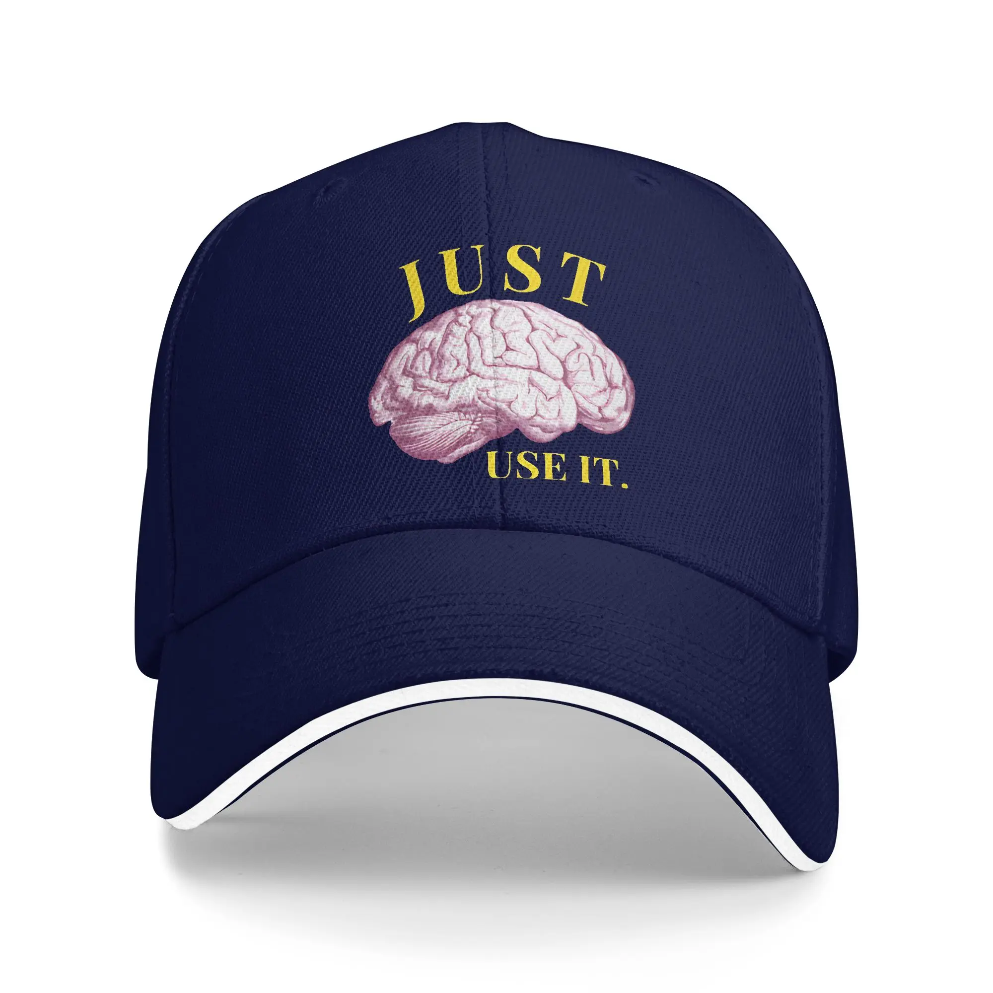 Brain  Just use it.  Sandwich Cap Unisex ,Hip-Hop  Caps Sun Hats Adjustable Snapback Caps Baseball Cap Summer