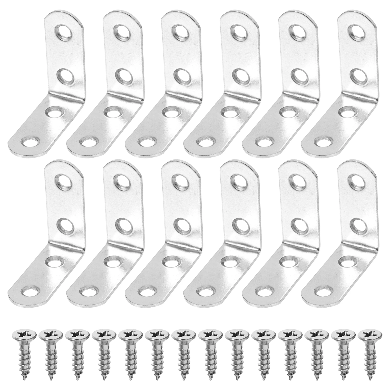 

16 Sets Stainless Steel L Brackets 40x40x1.8mm Heavy Duty Shelf Brackets Furniture Connectors Kitchen Cabinet Wood Shelves Right