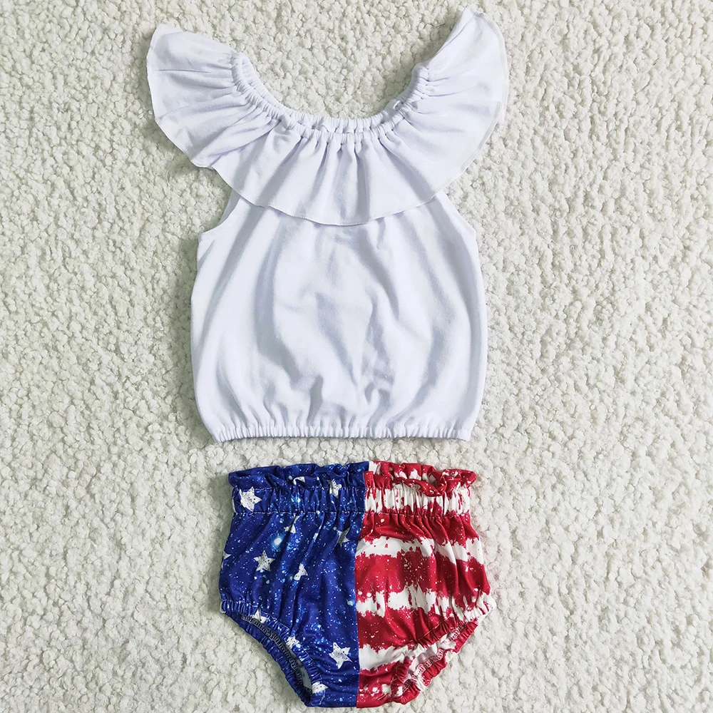 

Fashion Kids Designer Clothes Girls Bummies Set Toddler Baby Girls Clothes 4th of July Boutique Girls Clothing Bummies Outfits