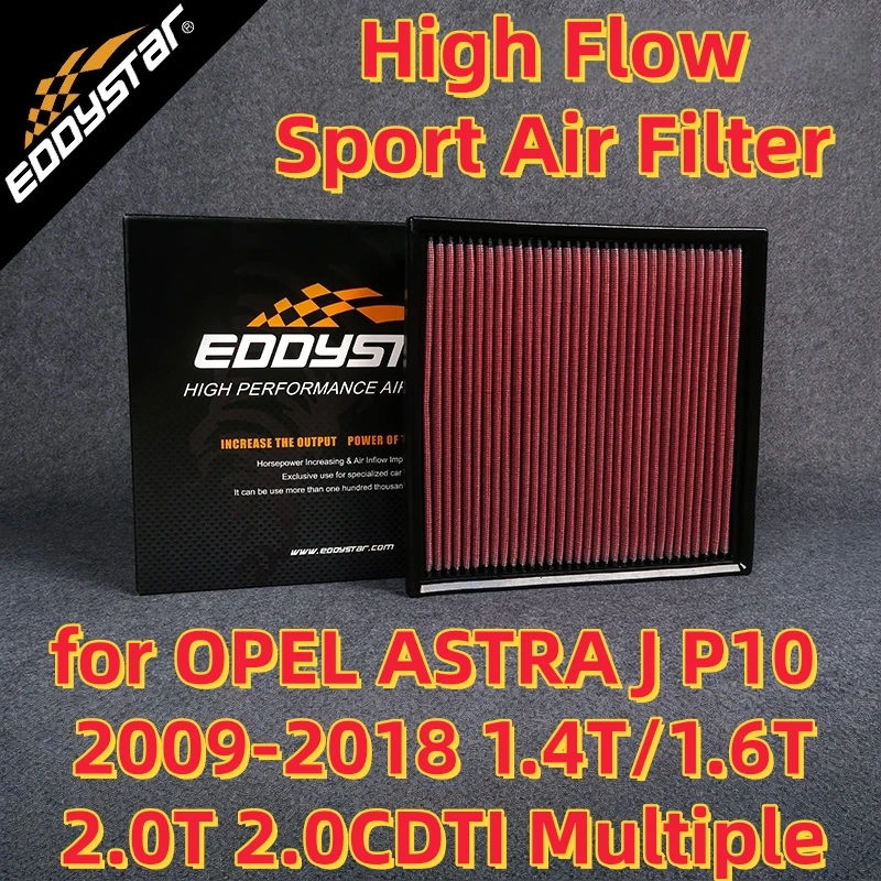 

Спортивный воздушный фильтр с высоким расходом для OPEL ASTRA J P10 2009-2018 1.4T/1.6T/2.0T 2.0CDTI Моющиеся гоночные впускные фильтры с несколькими двигателями