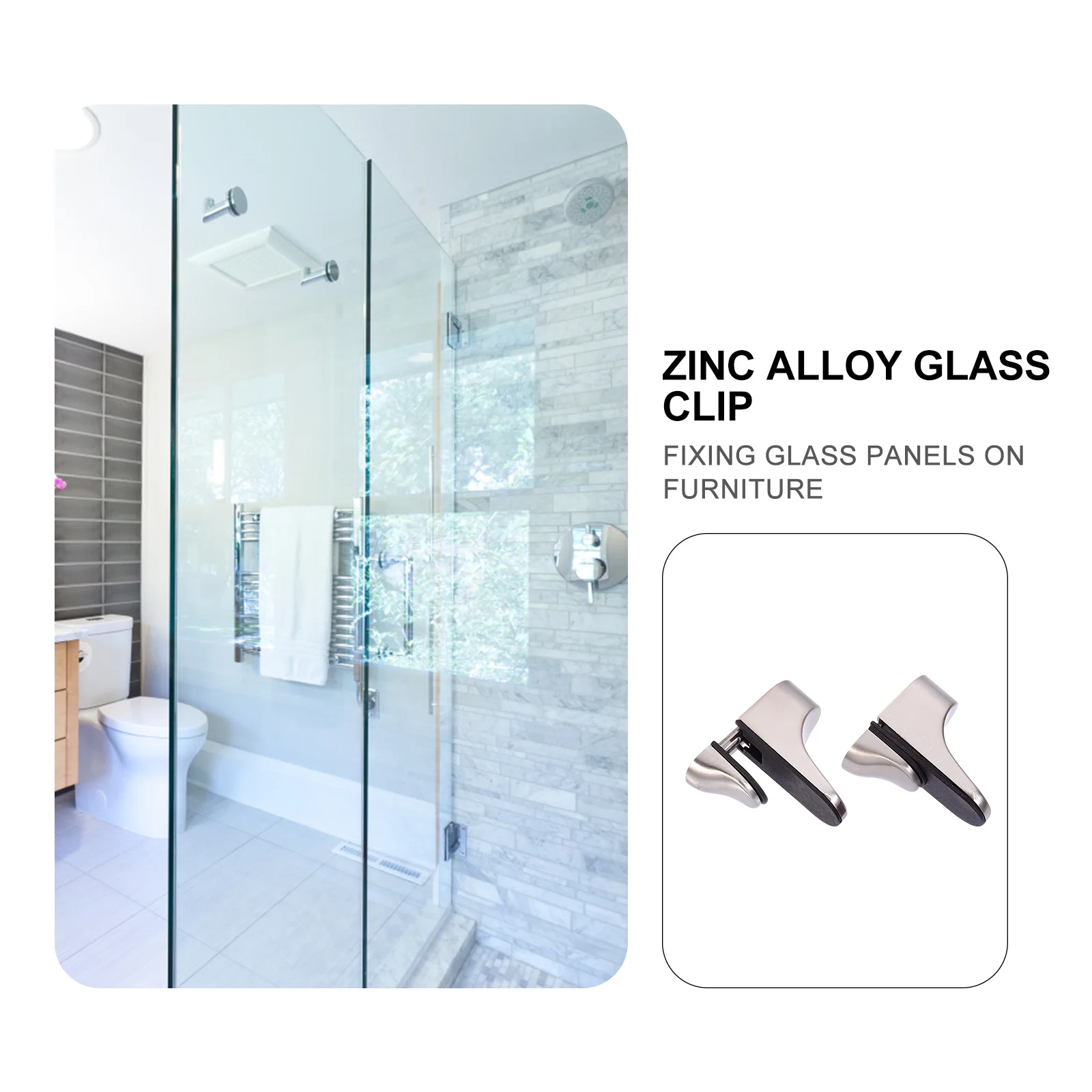 4Pcs Adjustable Zinc Alloy Glass Shelf Clamp Brackets for 3-20mm Thickness Protective Anti-Scratch Durable Glass Shelf Bracket