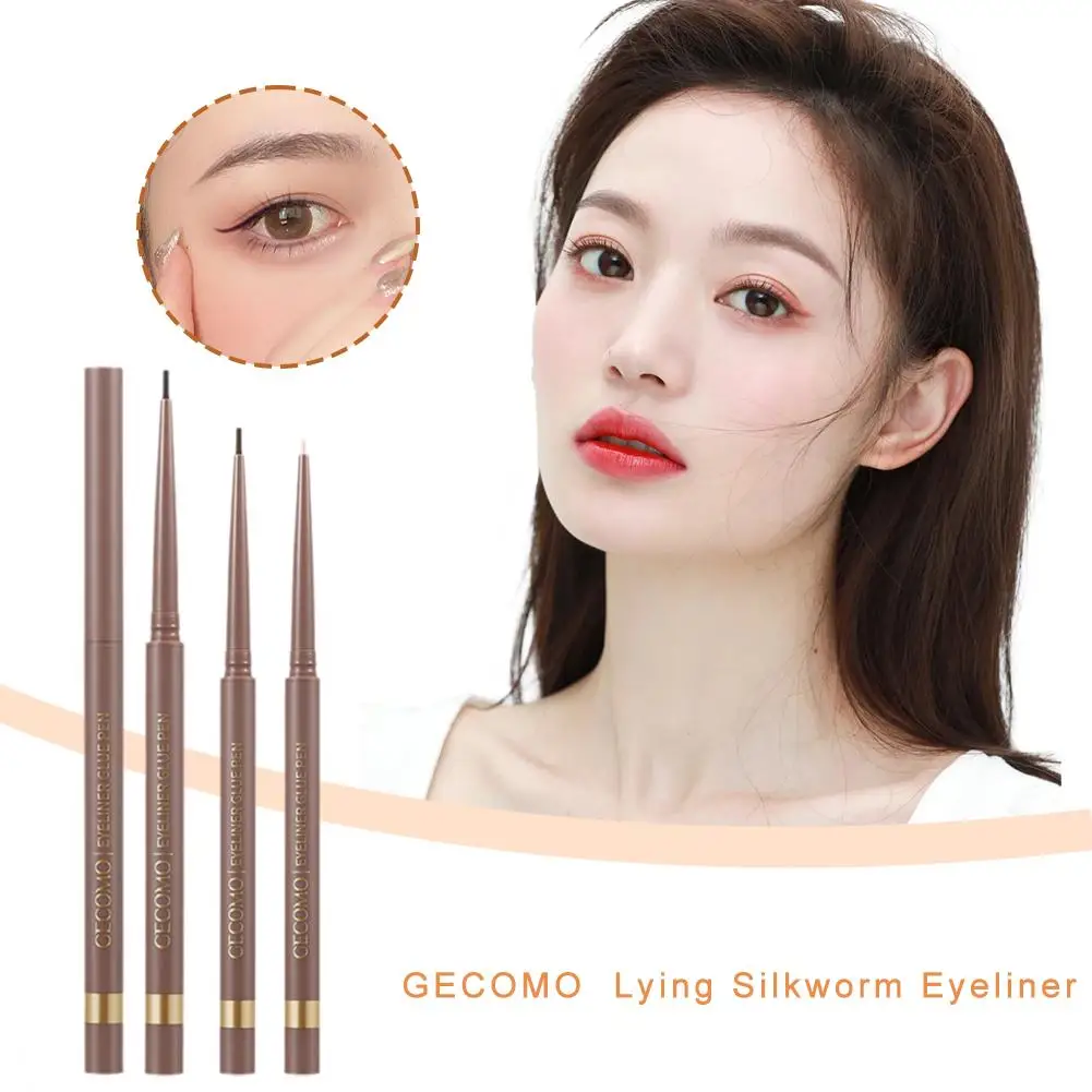 Waterproof Quick Dry Liquid Eyeliner Pen Ultra-fine Pencil Black Makeup Eyes Silkworm Brown Lying Eyeliner Matte Lasting Y1N1