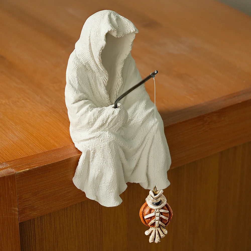 A New Halloween Ghost Festival Fishing Master Resin Craft Small Ornament Fish Tank Decoration