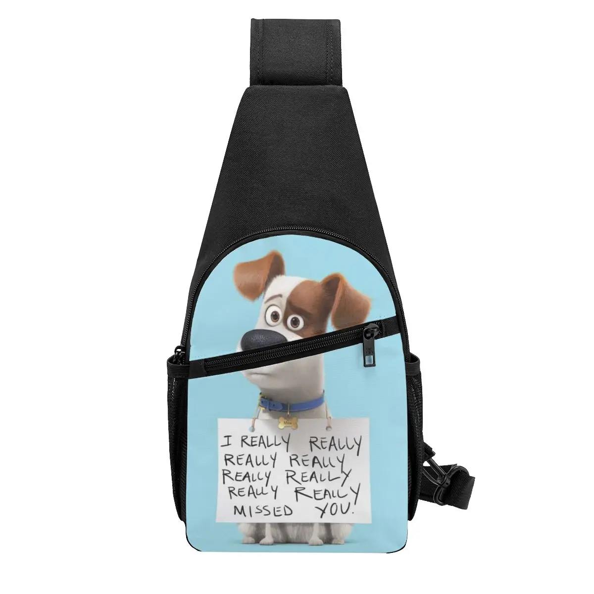 

Animated Film The Secret Life Of Pets Jack Russell Terrier Cartoon Dog Sling Crossbody Backpack Chest Bag Daypack Shoulder Bag