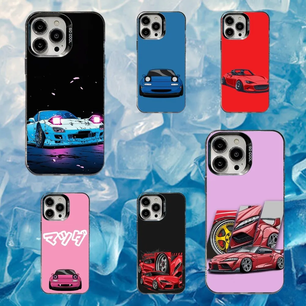 

M-Miata Car MX5 Phone Case For iPhone 16,15,14,13,12,11,Mini,Pro,SE,MAX White Matte Shockproof Cover