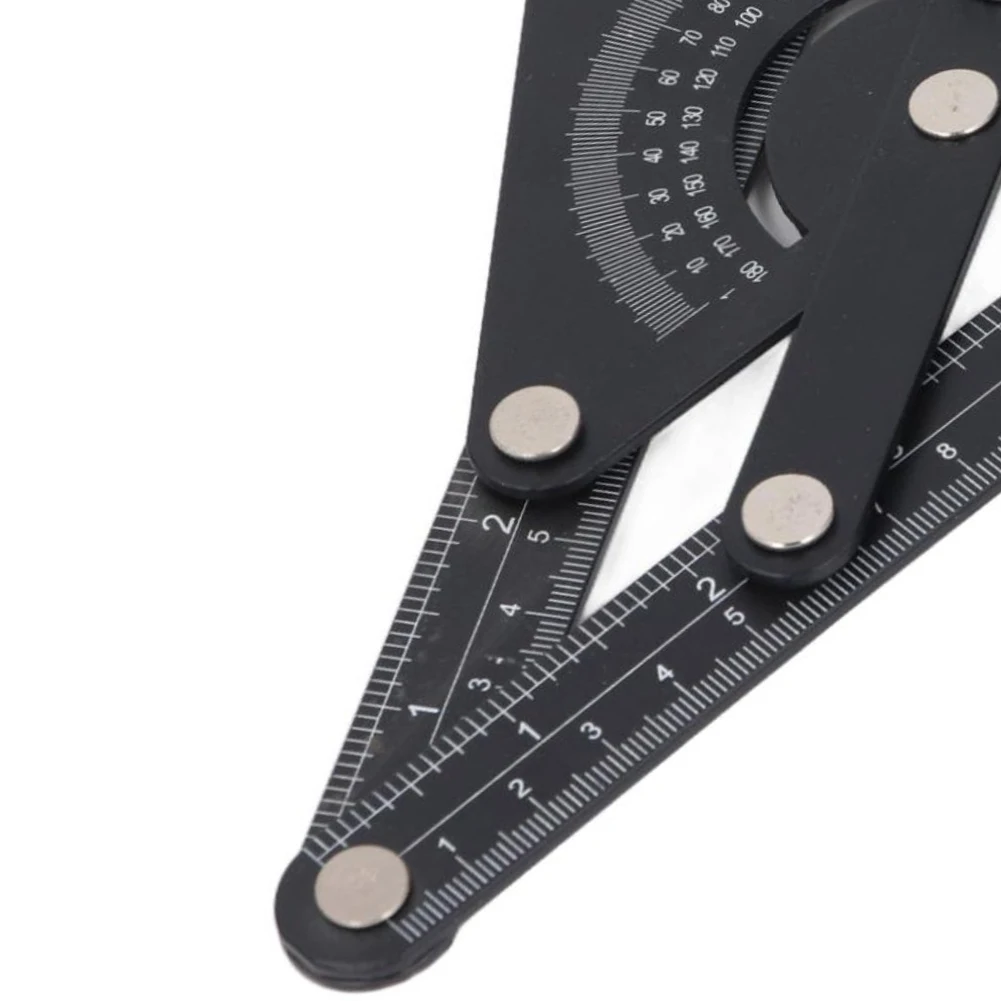 Aluminum Alloy Multi Angle Protractor Ruler for Woodworking Projects 180 Degree Measuring Tool with Clear Scales