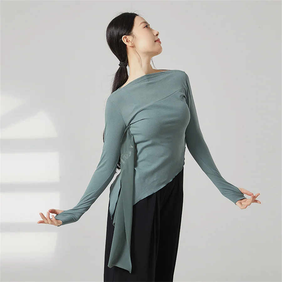 Women’s Modern Dance Top Cotton Polyester Adult Elegant Long Sleeve Comfortable Ballet Classical Dance Top Dancer Wear Clothing