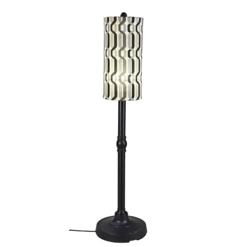 HomeStock Out Door Floor Lamp, Weatherproof Modern Patio Light, Dimmable Resin Body, Durable Shade Fabric, 58