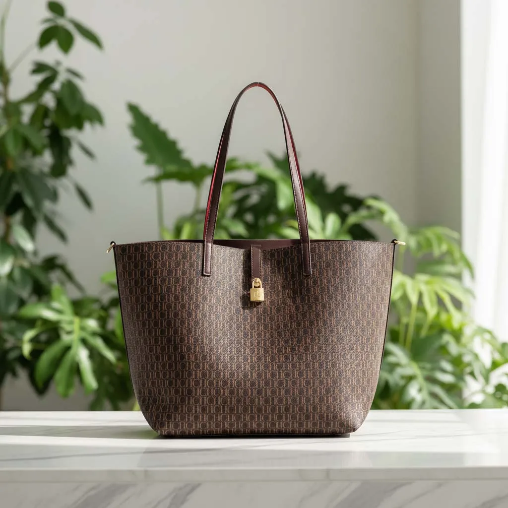 CH Women's Classic Essential Handbag Lock Design High Quality PU Material New Large Capacity Women's Tote Bag
