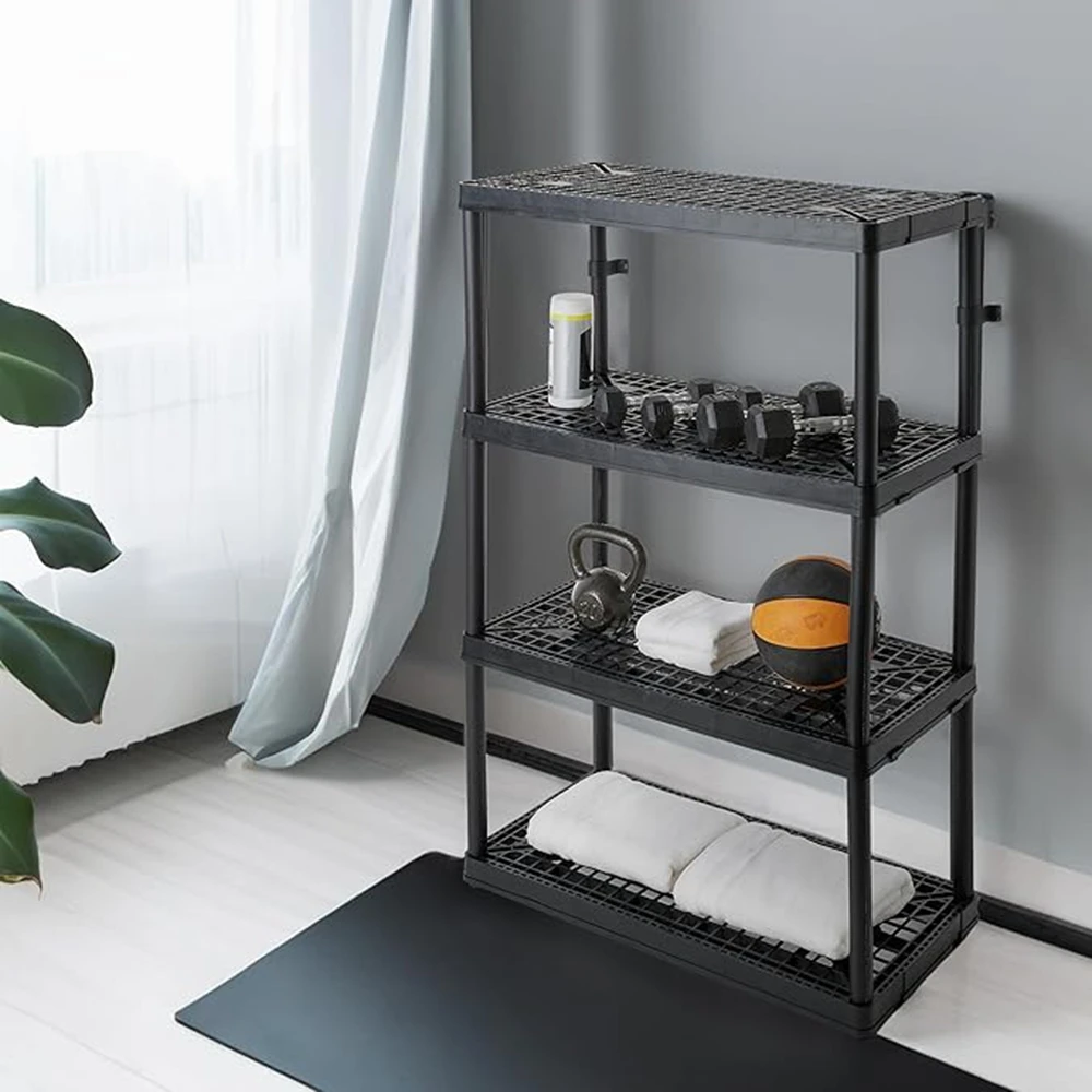 

Gracious Living 4 Shelf Fixed Height Ventilated Heavy Duty Storage Unit 18 x 36 x 54.5" Organizer System for Home