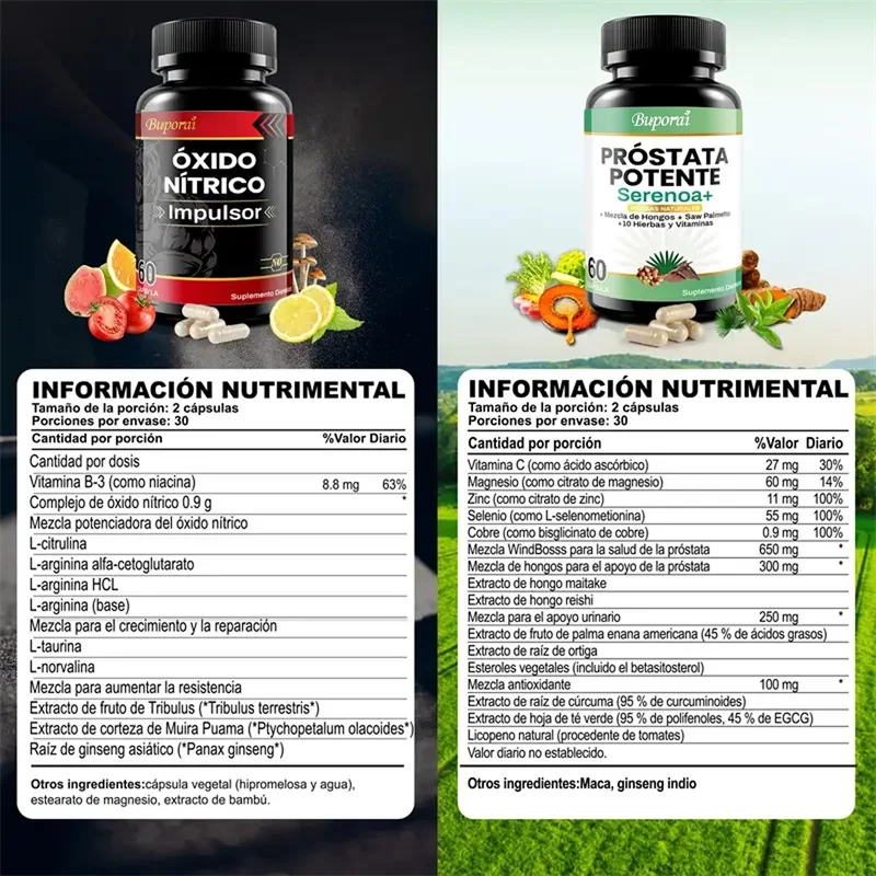 2 Bottles Capsules for Men | Support for the Prostate, Vitality and Circulation | With Saw Palmetto, L-Arginine, Maca and Zinc