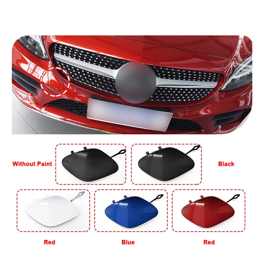 For Mercedes-Benz C-Class W205 Front Bumper Tow Eye Hook Cap Cover 2019-2021 2058856402 Black White Blue Red