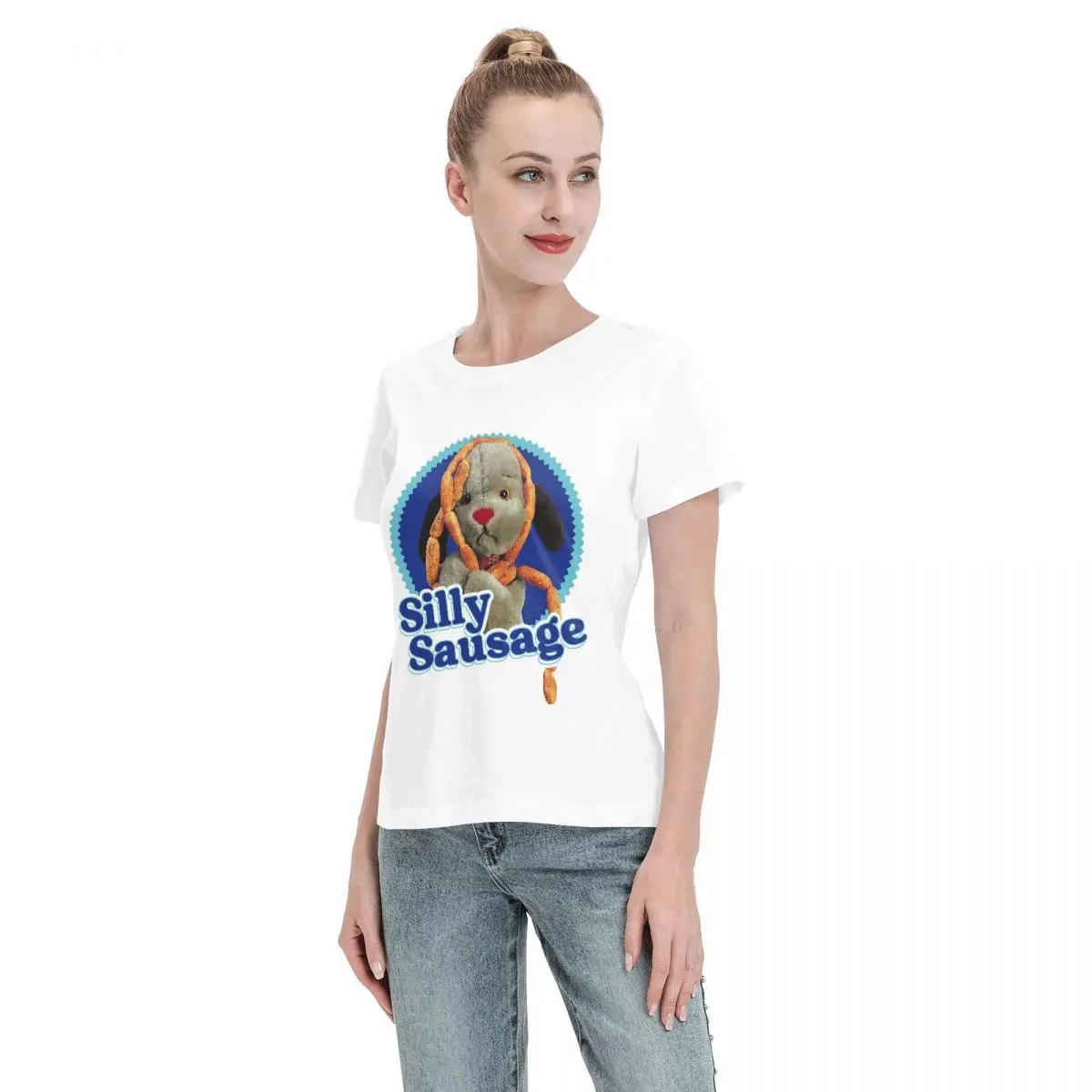 Sooty Sweep Silly Sausage T-Shirt for Women O-Neck Streetwear T Shirts Women's Tees Short Summer Clothes Tops