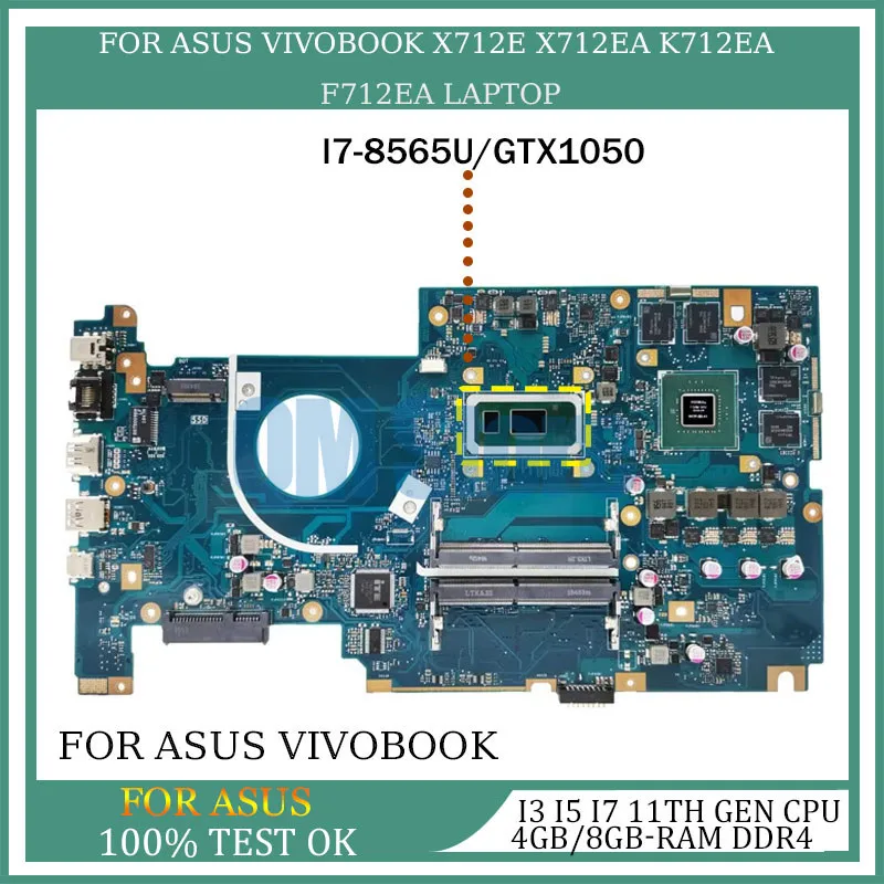 

Laptop Motherboard For Asus Vivobook Pro 17 X705FD X705F N705 Notebook Mainboard With i3-8145U i5-8265U i7-8565U GTX1050-2G/4G