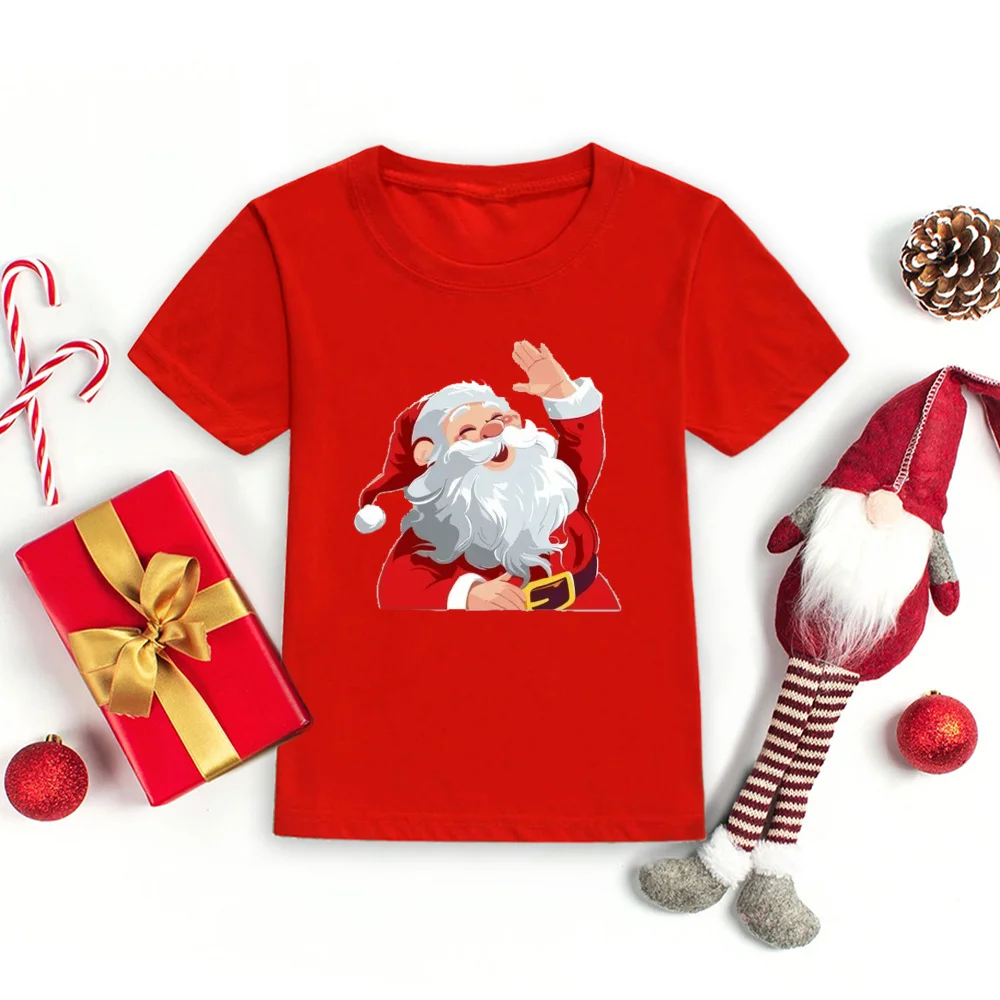 Merry Christmas Toddler Tshirt Kids T-Shirt Toddler Round Neck Short Sleeve Tee Christmas Party Children\'s Fashion Clothing