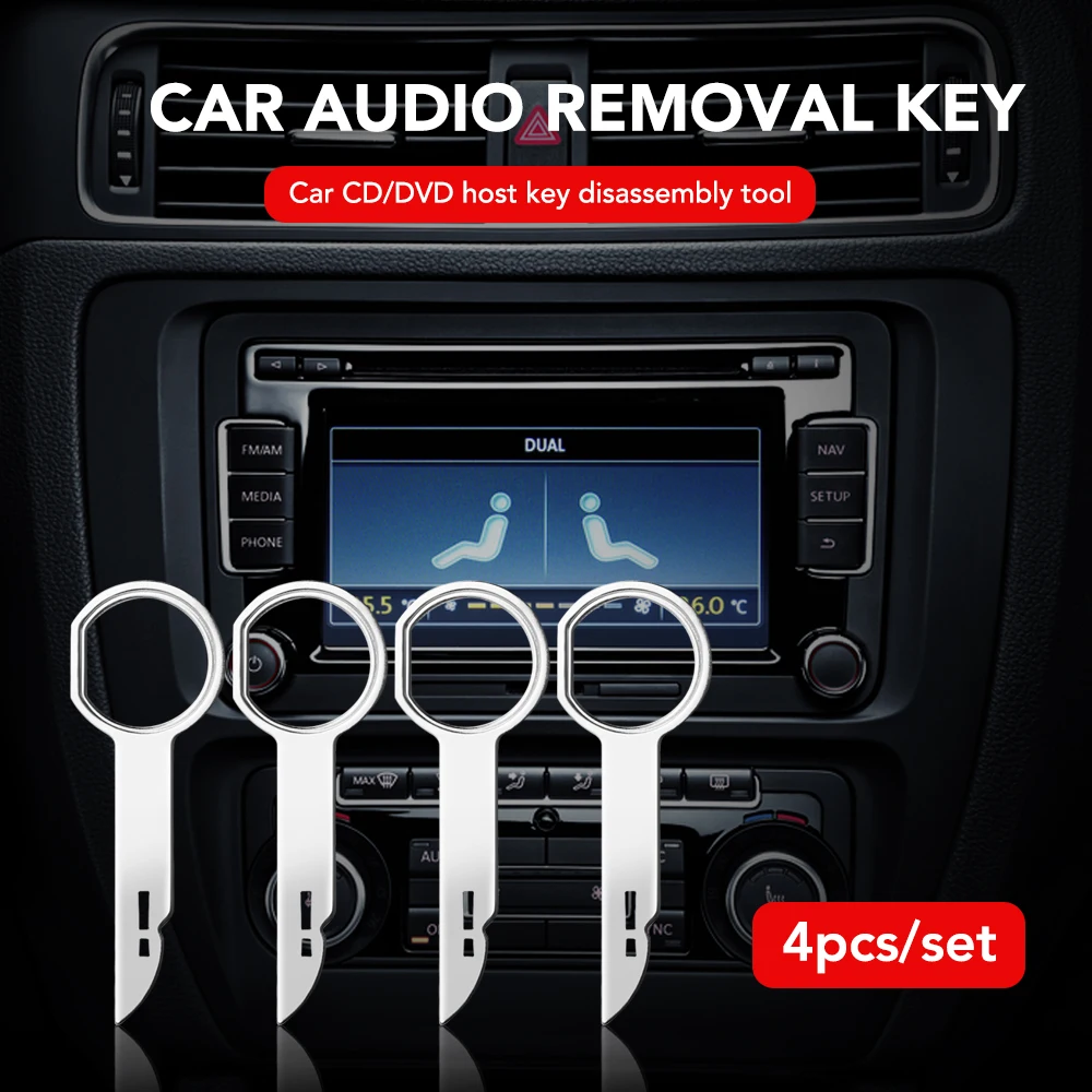 4Pcs Car Radio Removal Key Pin Tool for Audi C6 R8 A1 A3 Q3 A4 A5 Q5 A6 S6 A7 B6 B7 B8 8P 8V 8L TT RS